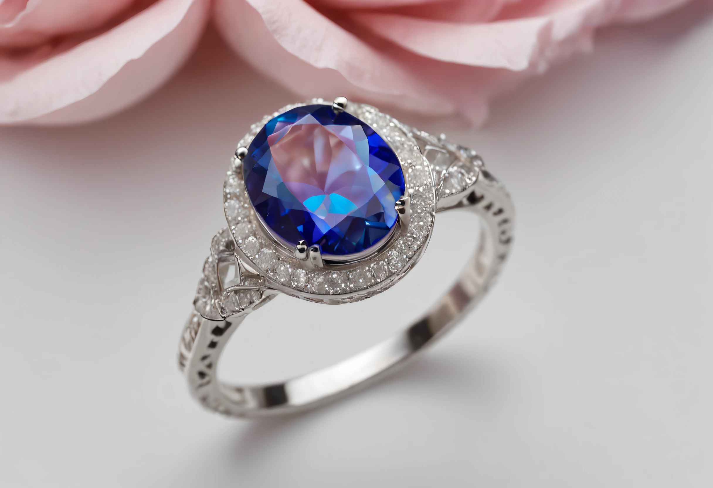 8-Carat Grade 2 Natural Blue Sapphire Silver Ring – High Quality